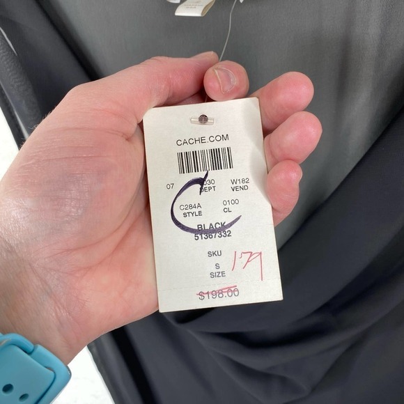 NWT Cache Sheer Shift Dress With Gold Studded Python Print Skirt-Small - Picture 3 of 6